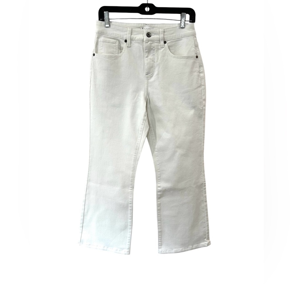 Carve Designs women’s Sylvie crop flare jeans 6 white stretch organic cotton NEW